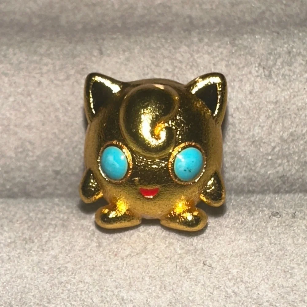 24K Gold Filled Pokemon Jiggly Puff Charm Bead Pendant Anime Pocket Monster